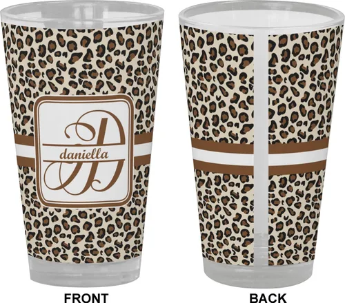 Vista 2 de Vaso de pinta personalizado con estampado de leopardo, a todo