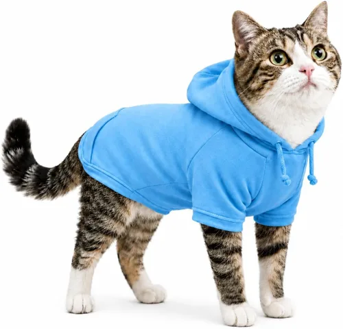 Vista 63 de Lovelonglong Sudadera básica con capucha para perros, 100% algodón, se adapta a perros pequeños, medianos y grandes, color negro, XS