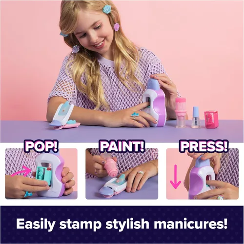 Vista 2 de Cool Maker, GO Glam - Kit de uñas de recambio, diseños de unicornio y sirena, estilo 80 uñas (el empaque puede variar), juguetes de manualidades