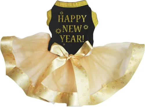 Vista 4 de Petitebella Happy New Year Puppy Dog Dress (Red/Red White Ribbon, XXX-Large)