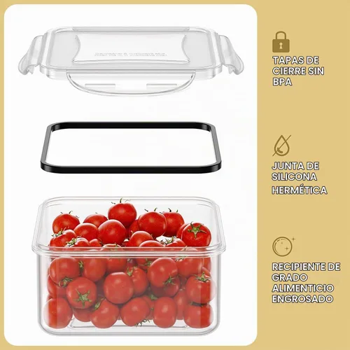Vista 5 de AISOON 40 recipientes grandes de almacenamiento de alimentos de 85 onzas con tapas (20 recipientes y 20 tapas), apilables, herméticos, a prueba