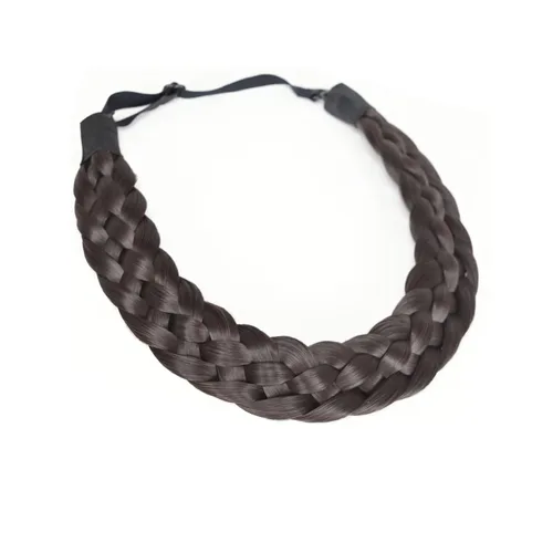 Vista 15 de Diadema de pelo sintético de 5 hebras trenzadas, clásicas, gruesas, anchas, trenzadas, elásticas, multicolor, accesorios de belleza para el cabello