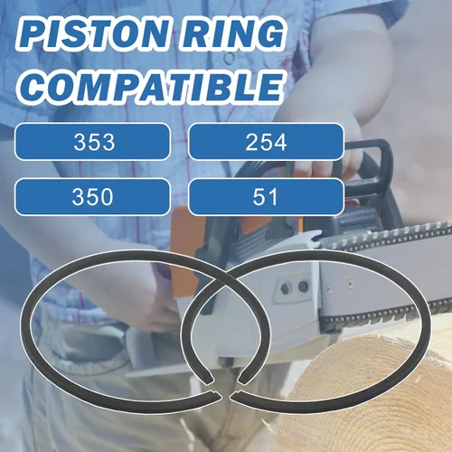 Vista 2 de 2 unids/lote 1.772 in x 0.059 in Kit de anillos de pistón para Husqvarna 51 254 350 353 OLEO-MAC 753 piezas de motosierra.