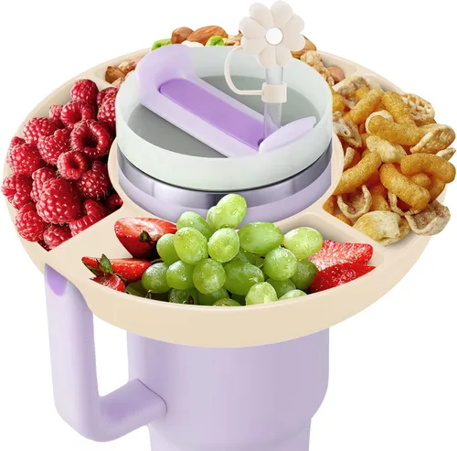 Vista 9 de Cuenco para aperitivos Stanley Cup de 30 onzas con asa, perfectamente compatible con el vaso Stanley Quencher H2.0 de 30 onzas con asa, bandeja