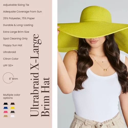Vista 26 de San Diego Hat Company Ultrabraid Sombrero con ala extra grande, para mujer.