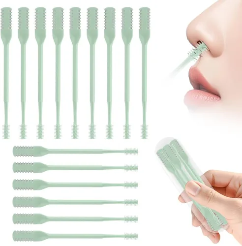 Vista 28 de Cortador de pelo nasal 2 en 1, recortador manual de doble cara con cepillo, cuchillo de nariz giratorio de 360° para hombres y mujeres, herramienta