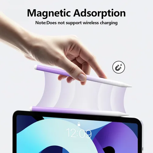 Vista 4 de Lápiz óptico para iPad 6-11ª generación 2X carga rápida, rechazo de palma Dorado/Morado (WHITE PURPLE)