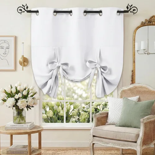 Vista 26 de Pony Dance Cenefa Enrollable Beige - Cenefa de Ventana para Cocina Cortina Enrollable con Ojales para Decoración del Hogar Cenefa Ajustable, 42''An