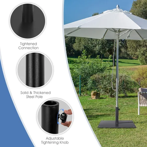 Vista 4 de HAPPYGRILL Base de sombrilla de patio de 20 pulgadas, soporte cuadrado de 35 libras para sombrilla de mercado al aire libre con 4 almohadillas