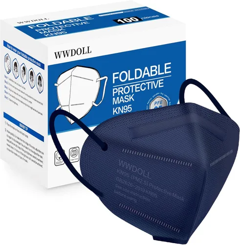 Vista 8 de WWDOLL KN95 - Paquete de 100 mascarillas KN95 desechables transpirables de 5 capas para protección de adultos, color gris