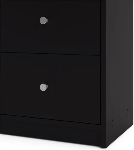 Vista 5 de Home Square Juego de dormitorio de 2 piezas con cómoda doble de 6 cajones y mesita de noche de 1 cajón en negro