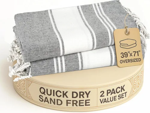 Vista 38 de LANE LINEN Toalla de Playa, Paquete de 2 Toallas de Playa de Gran Tamaño, 39"x71", Toallas de Piscina de Secado Rápido para Adultos, Absorbentes a