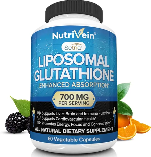 Vista 5 de Nutrivein Glutatión liposomal premium, cápsulas de vinagre de sidra de manzana y suplemento de vitamina C: Vitamina C, cápsulas ACV y suplemento