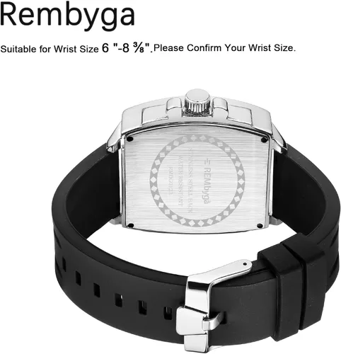 Vista 4 de Rembyga Relojes de pulsera para hombre con esfera luminosa y correa de silicona casual