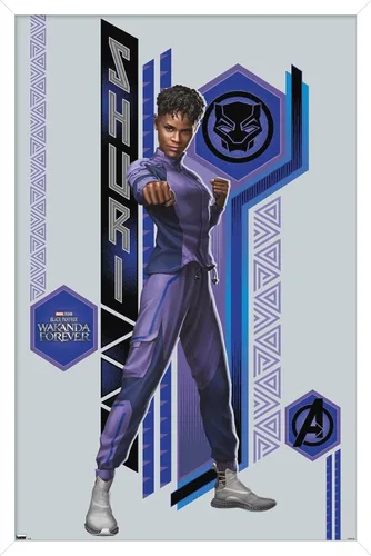 Vista 12 de Trends International Marvel Black Panther: Wakanda Forever - Póster de pared Shuri, 22.4 pulgadas de largo x 14.7 W, versión enmarcada de madera