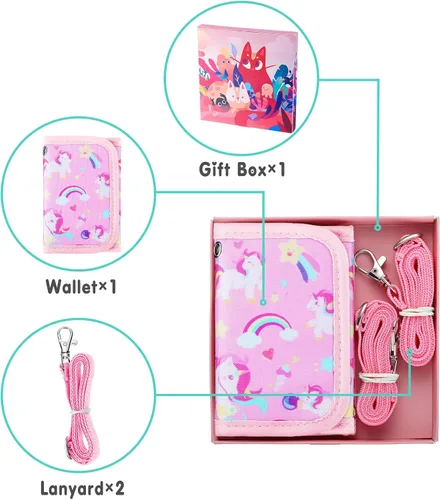 Vista 2 de Hapycat Cartera infantil para niñas Unicorniorosa