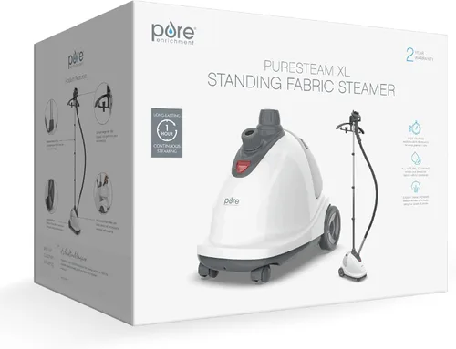 Vista 8 de Pure Enrichment PureSteam XL - Vaporizador de tela de pie – removedor de arrugas profesional que se calienta en 45 segundos; tanque de 1/2 galón