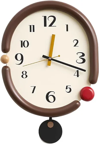Vista 8 de Wooden Wall Clock, Living Room Decorative Wall Clock, Solid Wood Frame Silent Wall Clock for Bedroom, Living Room, Entryway(Black)