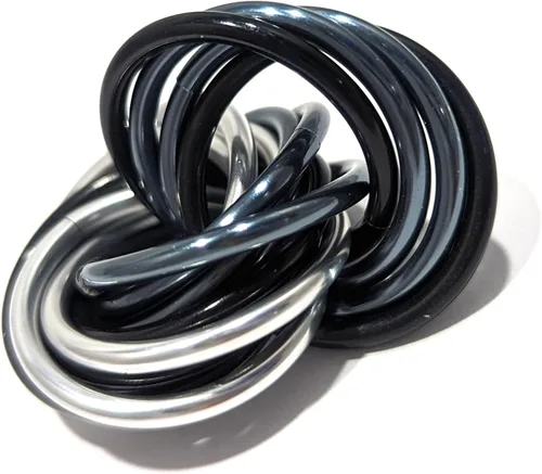 Vista 47 de Bola Fidget Möbii (MultiColor): Herramienta de juguete silenciosa para aliviar el estrés, ansiedad y estimular el ADHD para el hogar, viajes Cromo