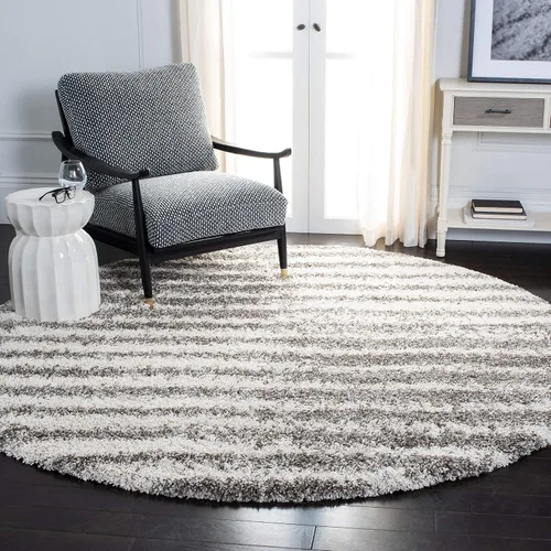 Vista 16 de SAFAVIEH Hudson Shag Collection - Alfombra para pasillo, 2 pies 3 pulgadas x 8 pies, color gris y marfil, diseño abstracto moderno, no desprende