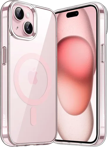 Vista 9 de JETech Funda magnética para iPhone 15, color negro y blanco Compatible con MagSafe, funda protectora a prueba de golpes, resistente a