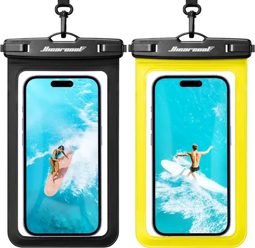 Vista 38 de Hiearcool Funda impermeable IPX8 para iPhone 17/16/15/14 Pro Max, bolsa seca para teléfono celular para artículos esenciales de playa y crucero