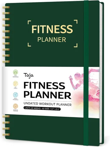 Vista 15 de Diario de entrenamiento físico para mujeres y hombres, tamaño A5 (5.5 x 8.2 pulgadas), planificador de registro de entrenamiento para rastrear