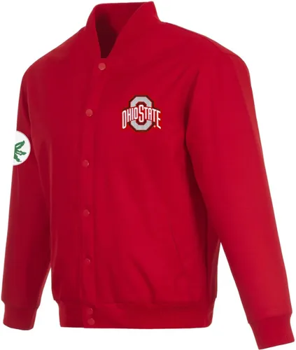 Vista 4 de JH Design Ohio State Buckeyes - Chaqueta de sarga de poliéster en 3 colores Negro