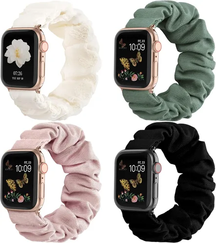 Vista 9 de Recoppa - Correa elástica compatible con Apple Watch de 1.49, 1.61, 1.65, 1.57, 1.73 y 1.77 pulgadas, con bonito estampado, banda elástica