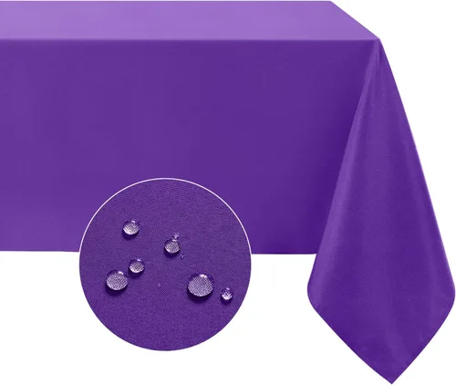 Vista 24 de Softalker - Mantel rectangular, impermeable y resistente a las manchas, mantel cuadrado de tela sin arrugas, lavable, cubierta de mesa de poliéster
