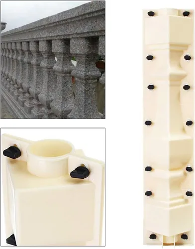 Vista 6 de 2 piezas de 27 "moldes de hormigón de columna de yeso de cemento de fundición de barandilla moldes de barandilla molde romano (forma de jarrón)