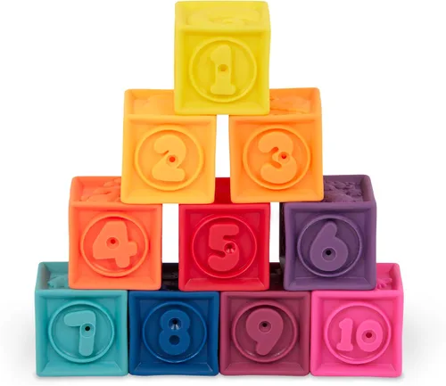 Vista 9 de B. toys Elemenosqueeze - Bloques para bebé, 26 bloques de construcción