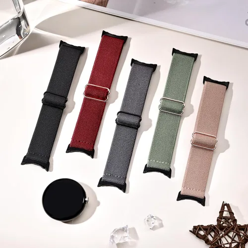 Vista 2 de Paquete de 5 correas elásticas de nailon compatibles con Google Pixel Watch 4, 3, 1.614 in, Google Pixel 2, Google Pixel 2, correas elásticas