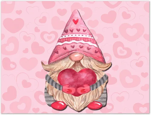 Vista 4 de Small World Greetings Tarjetas de San Valentín de gnomos caprichosos, 24 unidades, interior en blanco con sobres, tamaño A2 de 5.5 x 4.25 pulgadas