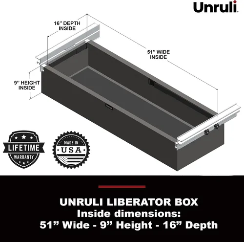 Vista 6 de Unruli LIBERATOR - Cubierta Tonneau con caja de carga deslizante extraíble – Ford F150 – Años 2015-2022 – Cama de camión de 6 pies 7 pulgadas – Caja