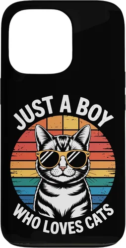 Vista 10 de Just A Boy Who Loves Cats Cat Dad Kitty Parent Feline Boys Case for iPhone 16