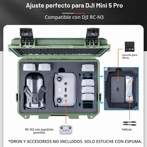 Vista 3 de Lykus Titan MM510 - Funda rígida impermeable para DJI Mini 5 Pro y RC2