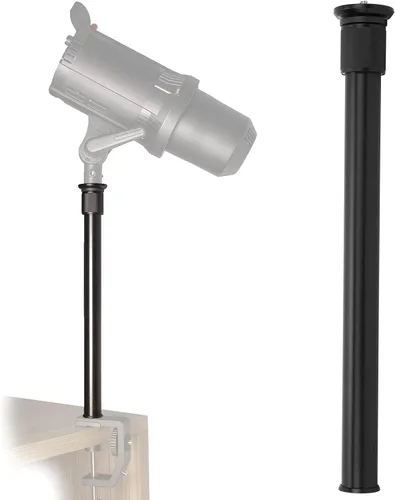 Vista 7 de Varilla de extensión de cámara, aleación de aluminio universal de 13.0-23.6 in, monopod de mano ajustable, soporte de montaje (negro)