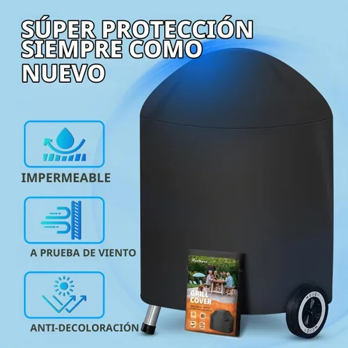 Vista 5 de Funda para Parrilla Kettle de 22 Pulgadas - Funda Superior para Parrilla de Carbón para Parrilla Weber Kettle - Fundas de Barbacoa al Aire Libre