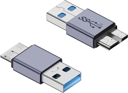 Vista 7 de QIANRENON Adaptador de disco duro externo USB A hembra a USB 3.0 Micro B macho de 10 Gbps USB 3.1 a Micro B convertidor de carga de datos