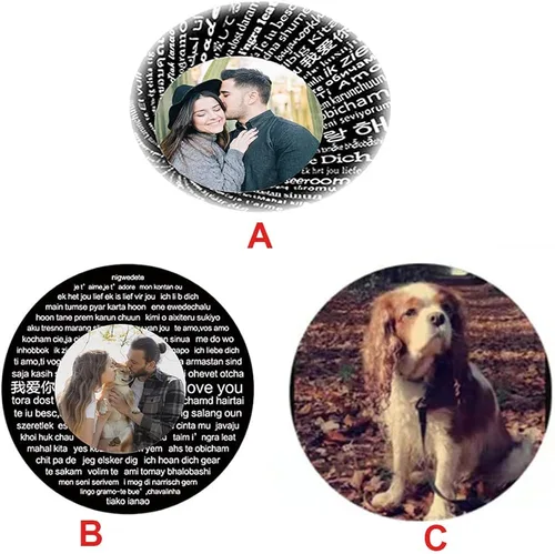 Vista 5 de Collar de proyección de fotos personalizado, collar de foto con estampado de huella de perro, collar conmemorativo para mascotas, regalo de gato
