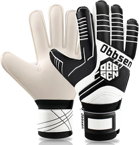 Vista 9 de Guantes de portero de fútbol para niños, jóvenes y adultos, guantes de portero de fútbol de agarre fuerte con protección para los dedos