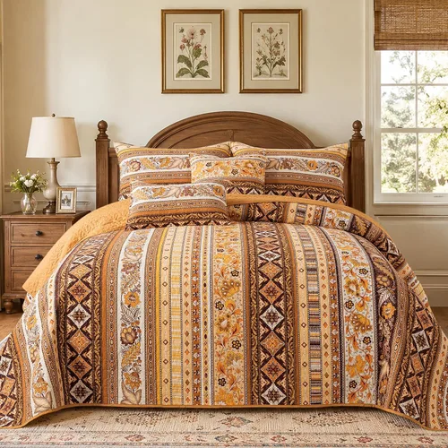 Vista 19 de VAPUTAR Juego de ropa de cama de edredón de 100 % algodón, tamaño Queen