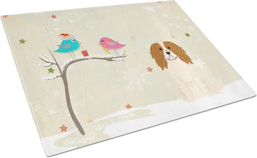 Vista 81 de Caroline's Treasures BB2513LCB - Tabla de cortar de vidrio con texto en inglés "Christmas Presents between Friends" Airedale Terrier - Tabla