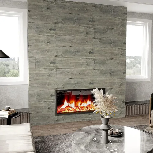 Vista 6 de VEELIKE Azulejos de madera de roble gris de 6 x 36 pulgadas, para despegar y pegar, tablones de vinilo de madera, autoadhesivos, suelos laminados