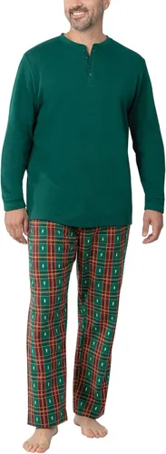 Vista 26 de PajamaGram Conjunto de pijama para hombre, clásico, 100% algodón Negro