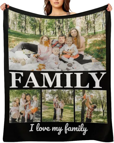 Vista 11 de Manta personalizada con fotos, texto, manta de franela personalizada para adultos, cumpleaños, Navidad, Halloween, Día del Padre, Día de la Madre