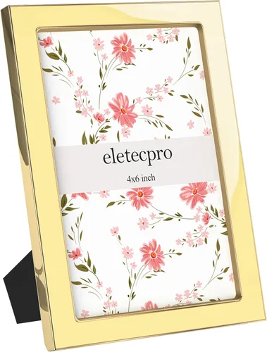 Vista 36 de eletecpro 4x6 Enamel Picture Frame with Real Glass Cover, Pink, 1-Pack Rosa con oro
