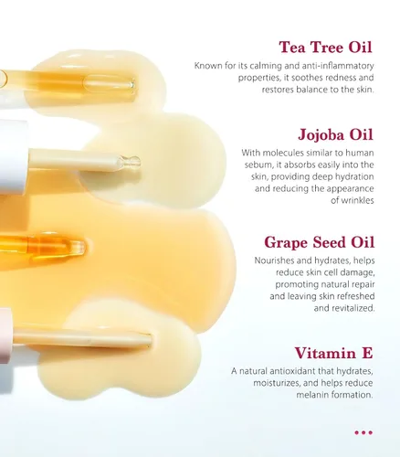 Vista 3 de SINAHET Aceite de dermaplaning, afeitado hidratante natural para vello facial y corporal, aceite calmante para la piel hecho con esencia de jojoba