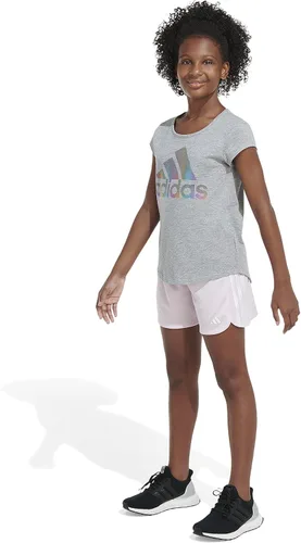 Vista 4 de adidas Pantalón corto de malla para niña de 3 rayas Aeroready Pacer